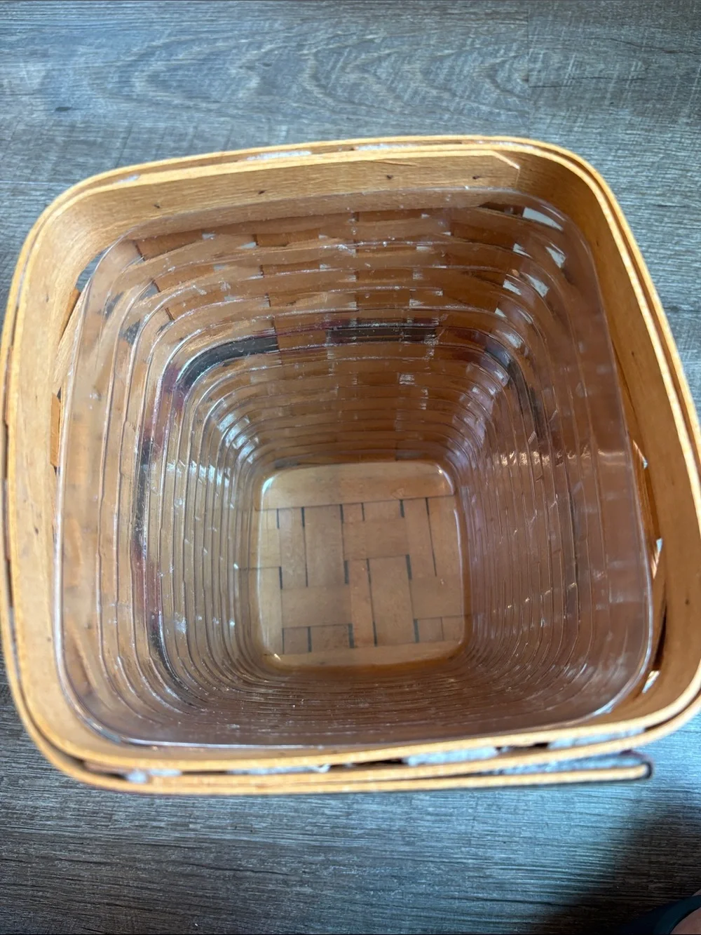 Longaberger Basket 10”H Waste Basket Holiday w/ Protector